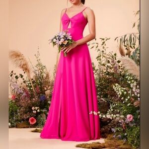 Dress The Population Fuchsia Cambria Twist Bodice Gown in-Size M NWT